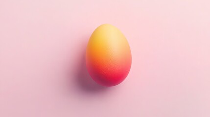 Poster - bright and clean close-up of single colorful easter egg placed on solid pastel background leaving ample copy space
