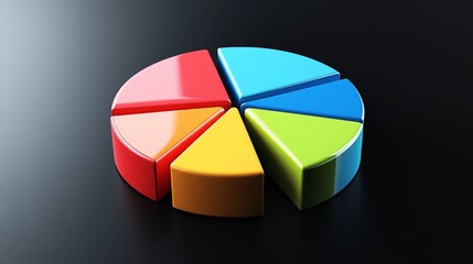 Poster - A D pie chart showcasing market share distribution among various companies, with labeled sections in bold colors, placed on a sleek black background to enhance visibility.