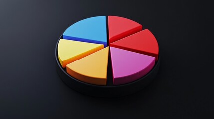 Poster - A D pie chart showcasing market share distribution among various companies, with labeled sections in bold colors, placed on a sleek black background to enhance visibility.