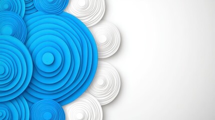 Poster - abstract background design with layered circles in light blue and white. the circles are arranged in