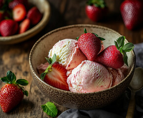 Canvas Print - strawberry ice cream