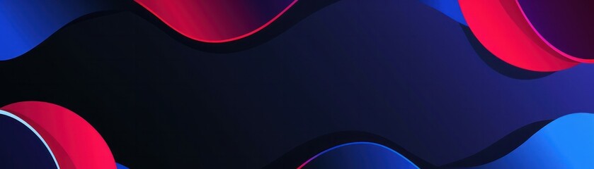 Fototapete - Abstract backgrounds blue red gradient shapes illustration dark curve wave color palette smooth fluid liquid flowing technology graphic black wallpaper
