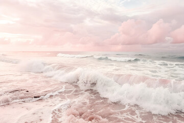 Wall Mural - Light pastel pale dusty soft delicate pink white abstract watercolor water background