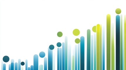 Aufkleber - A financial bar graph with vibrant blue and green bars showing profit growth over several quarters, set against a clean white background with clear labels.