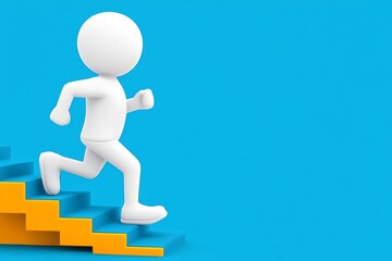 Poster - A simple, clean icon of a person running up stairs, symbolizing progress through training