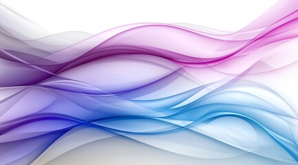 Poster - Abstract Blue and Purple Wavy Background with Glowing Particles