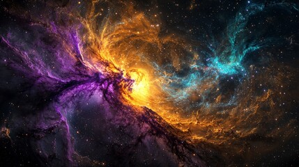 Leinwandbilder - Galactic explosion of vivid colors outer space abstract art cosmic environment wide-angle view artistic concept