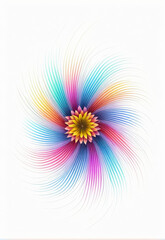 Wall Mural - Tech Geometry Line Flower Gradient