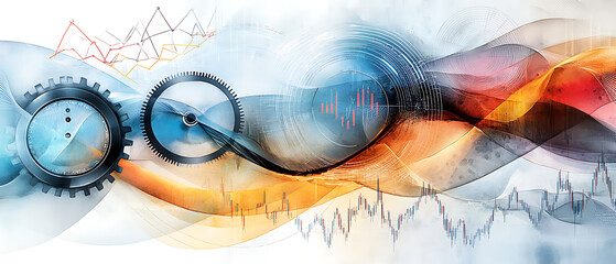 Poster - Innovative technology integration digital environment abstract art business insights futuristic view data visualization concepts