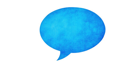 Leinwandbilder - Blue watercolor speech bubble communicating on transparent background