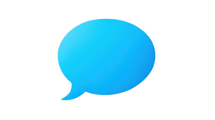 Leinwandbilder - Blue speech bubble communicating a message on transparent background