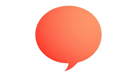 Leinwandbilder - Round orange speech bubble floating on transparent background