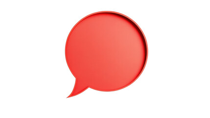 Poster - Red speech bubble floating on transparent background representing communication