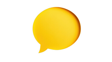 Poster - Yellow speech bubble communicating on transparent background