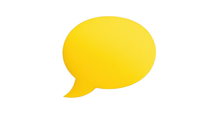 Leinwandbilder - Yellow speech bubble communicating ideas on transparent background