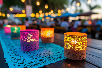 Sticker -  papel picado and candles