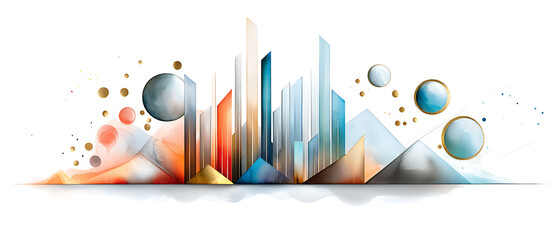 Poster - Urban skyline illustration futuristic city digital art abstract design aerial view creative concept