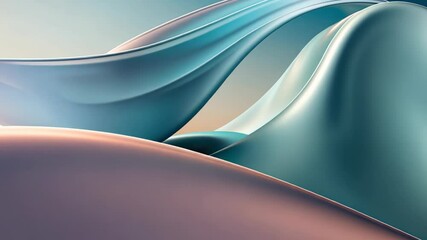 Poster - Captivating curves of elegance and tranquility in serene pastel landscape. Generative AI