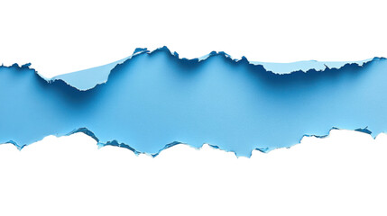 Poster - Torn light blue paper with transparent background creating copy space