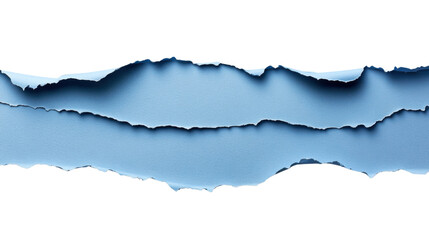 Poster - Torn light blue paper with transparent background creating a layered effect