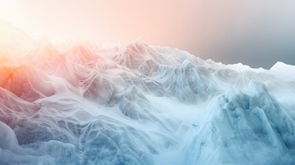 Poster - Close-up of intricate glacier textures glowing in pastel hues under cinematic light, dynamic storytelling capturing natural minimalism