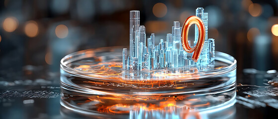 Poster - Urban innovation showcase city skyline digital art futuristic close-up technology concepts