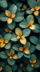 Wall Mural - Close Up View Of Colorful Leaves With Contrast Color