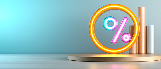 Poster - Dynamic percentage growth visualization business environment digital graphics modern setting creative concept