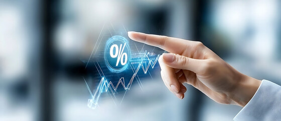 Poster - Digital finance growth analysis virtual office infographic business close-up data visualization