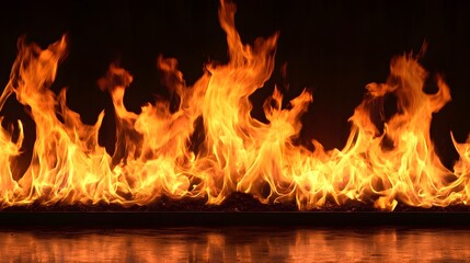 Aufkleber - A captivating image showcasing a raging inferno of intense fiery flames engulfing the surroundings with a crackling energy and scorching heat