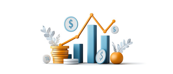 Poster - Analyzing financial growth trends business sector infographic data digital workspace perspective economic insights