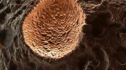 Poster - a mesmerizing close up view of a captivating microscopic fractal texture in earthy natural tones sho