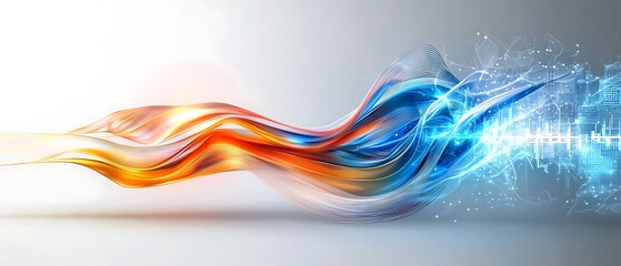 Poster - Dynamic flow of energy abstract visualization digital art modern environment artistic perspective conceptual design for impact