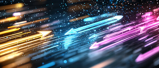 Poster - Dynamic light trails urban nightscape abstract photography energetic vibes low angle modern aesthetics