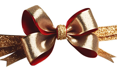 Poster - A large decorative bow with glitter details, isolated on a empty plain background