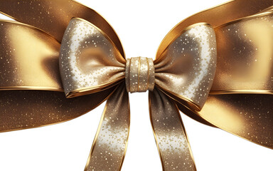 Poster - A large decorative bow with glitter details, isolated on a empty plain background
