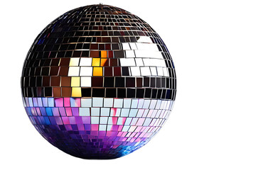Poster - A large disco ball reflecting light, isolated on a empty plain background