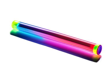 Poster - A neon glow stick in multiple bright colors, isolated on a empty plain background
