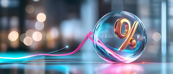 Poster - Financial growth visualization digital studio graphic design modern office close-up investment insights