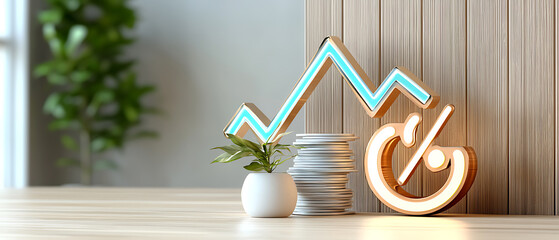 Poster - Market growth insights business metrics analysis office setting visual content modern aesthetic close-up financial trends