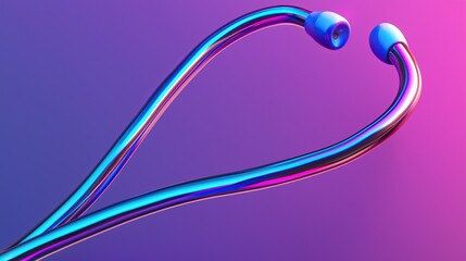 Aufkleber - Colorful stethoscope forming a heart shape, symbolizing healthcare and compassion in a modern design.