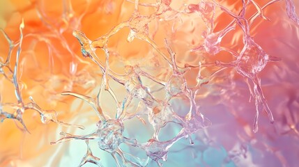 Fototapete - Captivating abstract digital art featuring a mesmerizing display of vibrant fluid fractal patterns and dynamic swirling movement  This digital creation evokes a sense of imagination