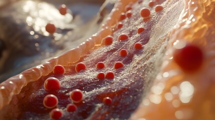 Poster - Captivating abstract formations of colorful bubbles and liquid gradients creating a mesmerizing and sensual visual experience  The intricate interplay of translucent refractive
