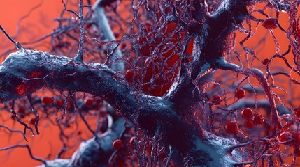 Poster - Captivating Abstract Nature Landscape with Intricate Frozen Twig Branches and Icy Organic Patterns  Dramatic colors delicate textures