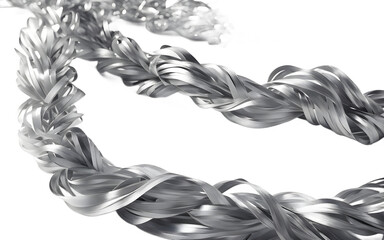 Poster - A shiny silver streamer garland draped elegantly, isolated on a empty plain background