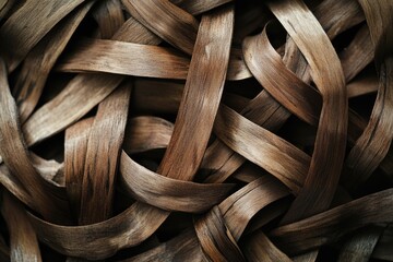 Wall Mural - Brown Wooden Strips Close Up