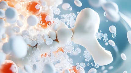 Poster - Captivating ethereal bubbles and fluid motion in a serene aquatic backdrop creating a mesmerizing calming and visually appealing abstract composition