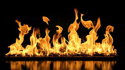 Poster - Captivating image of a raging fire with mesmerizing flames dancing and licking across the frame casting a warm intense glow that illuminates the darkness