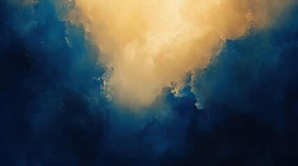 Wall Mural - A stunning golden glow over a deep blue textured backdrop, ideal for sophisticated designs and advertising layouts.