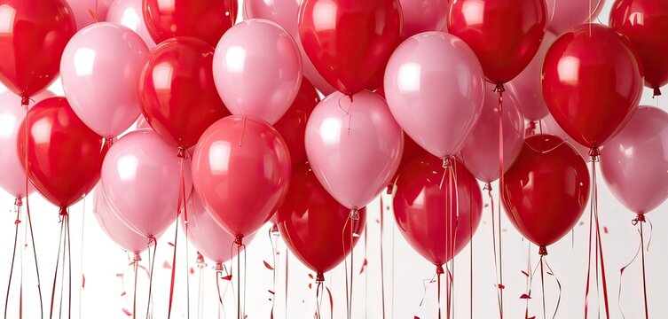 Red balloons isolated on white